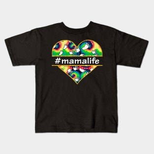 Hippie Heart Mama Life Kids T-Shirt